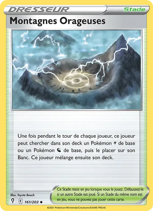 Montagnes Orageuses — Évolution Céleste 161 French Pokémon card