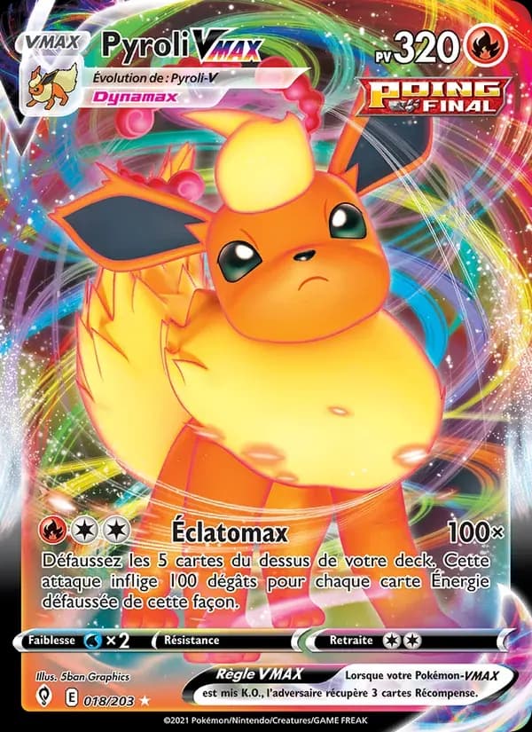 Pyroli VMAX — Évolution Céleste 18 French Pokémon card