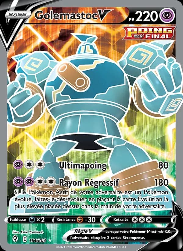 Golemastoc V — Évolution Céleste 181 French Pokémon card