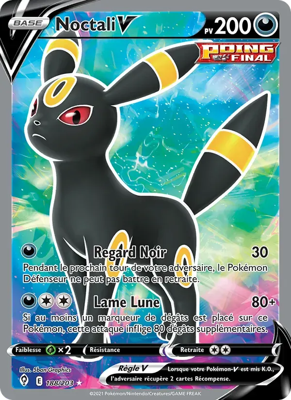 Noctali V — Évolution Céleste 188 French Pokémon card