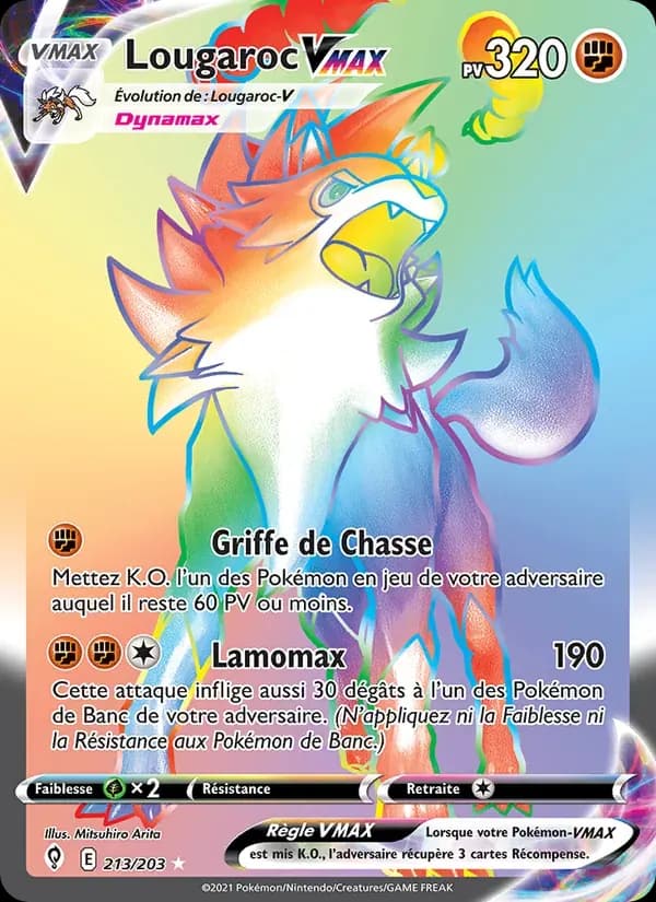 Lougaroc VMAX — Évolution Céleste 213 French Pokémon card