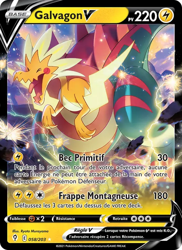 Galvagon V — Évolution Céleste 58 French Pokémon card