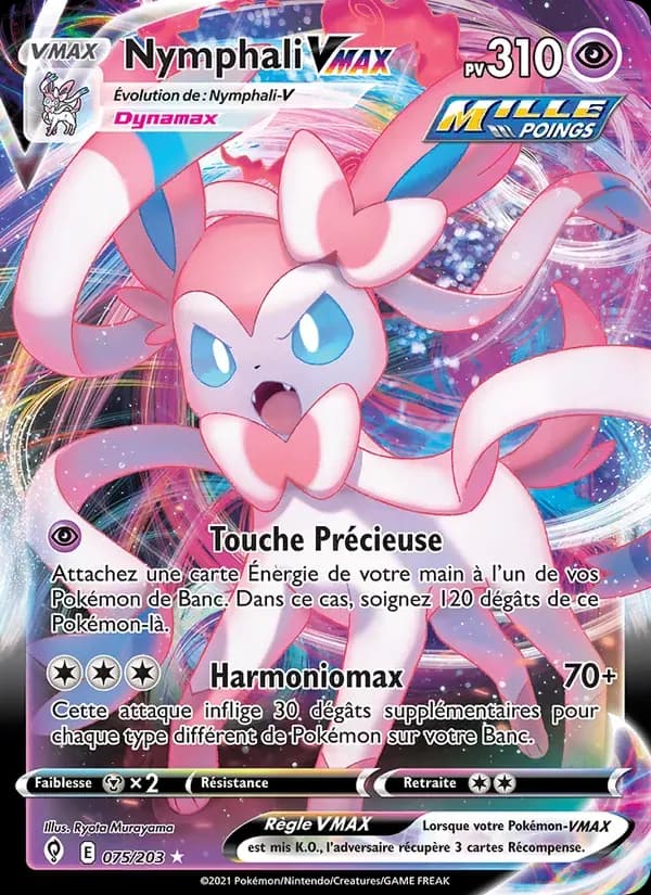 Nymphali VMAX — Évolution Céleste 75 French Pokémon card