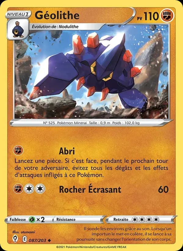 Géolithe — Évolution Céleste 87 French Pokémon card