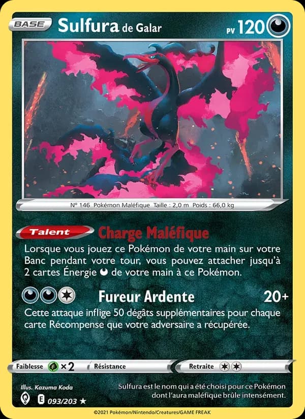 Sulfura de Galar — Évolution Céleste 93 French Pokémon card