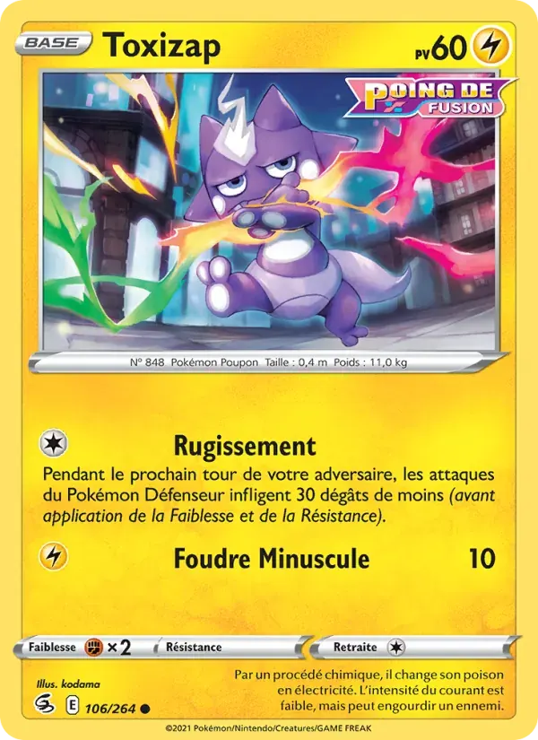 Toxizap — Poing de Fusion 106 French Pokémon card