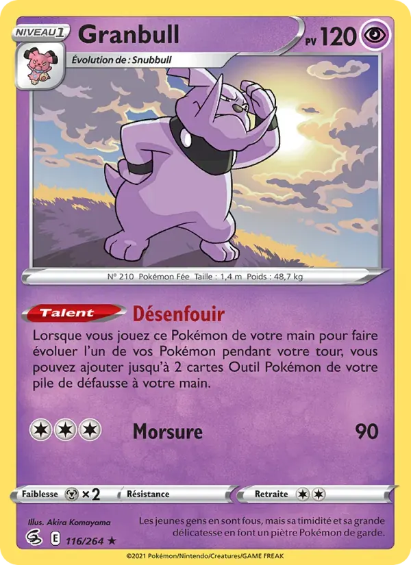 Granbull — Poing de Fusion 116 French Pokémon card