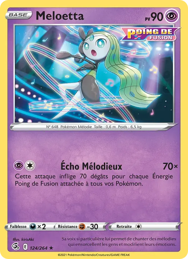 Meloetta — Poing de Fusion 124 French Pokémon card