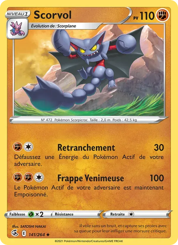 Scorvol — Poing de Fusion 141 French Pokémon card