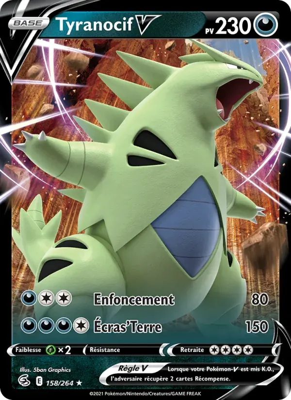 Tyranocif V — Poing de Fusion 158 French Pokémon card