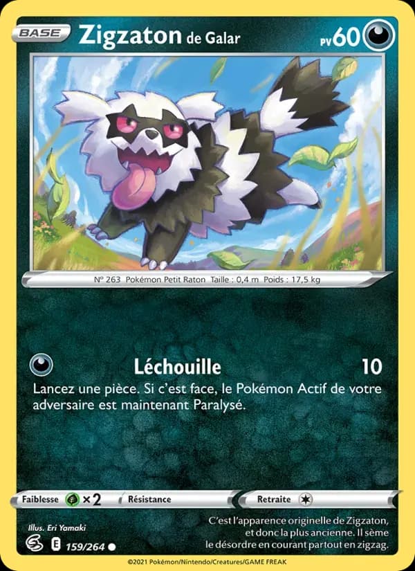 Zigzaton de Galar — Poing de Fusion 159 French Pokémon card