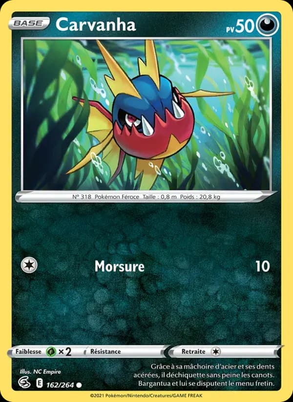 Carvanha — Poing de Fusion 162 French Pokémon card