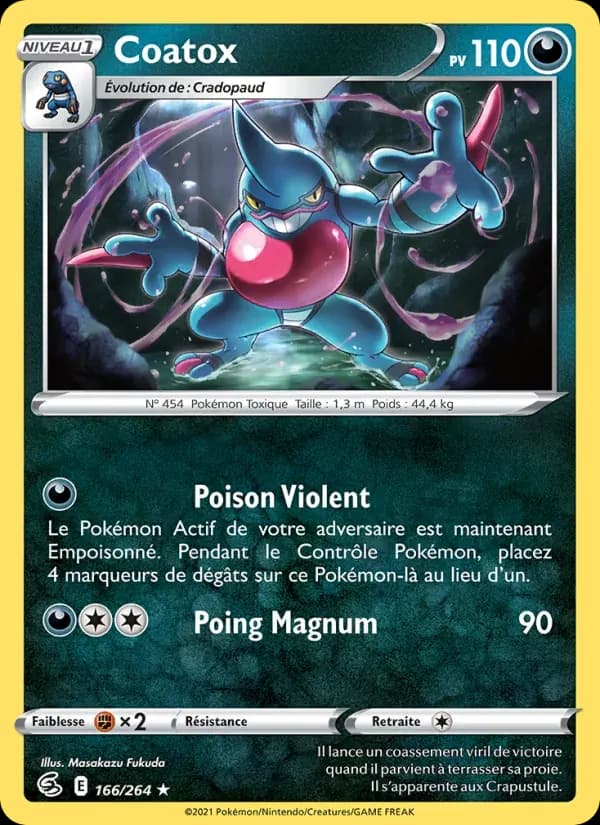 Coatox — Poing de Fusion 166 French Pokémon card