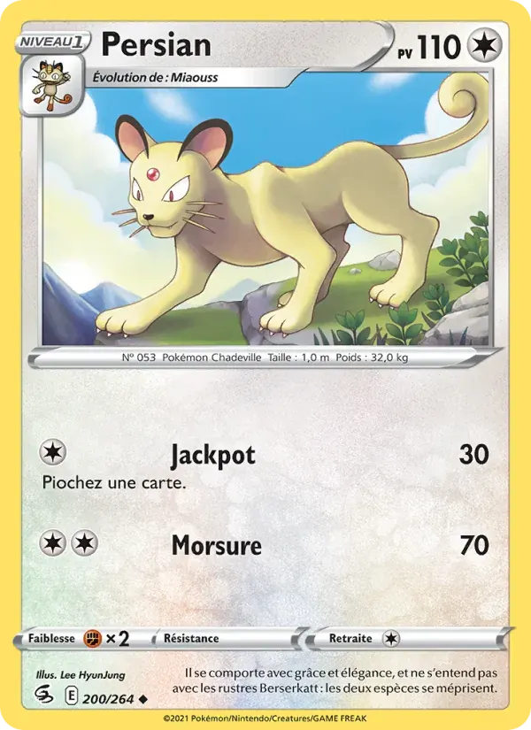 Persian — Poing de Fusion 200 French Pokémon card