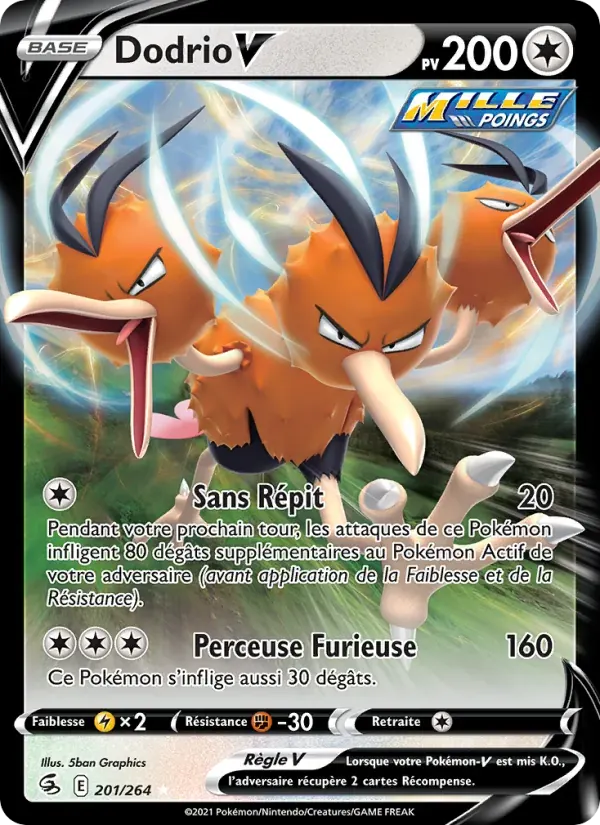 Dodrio V — Poing de Fusion 201 French Pokémon card