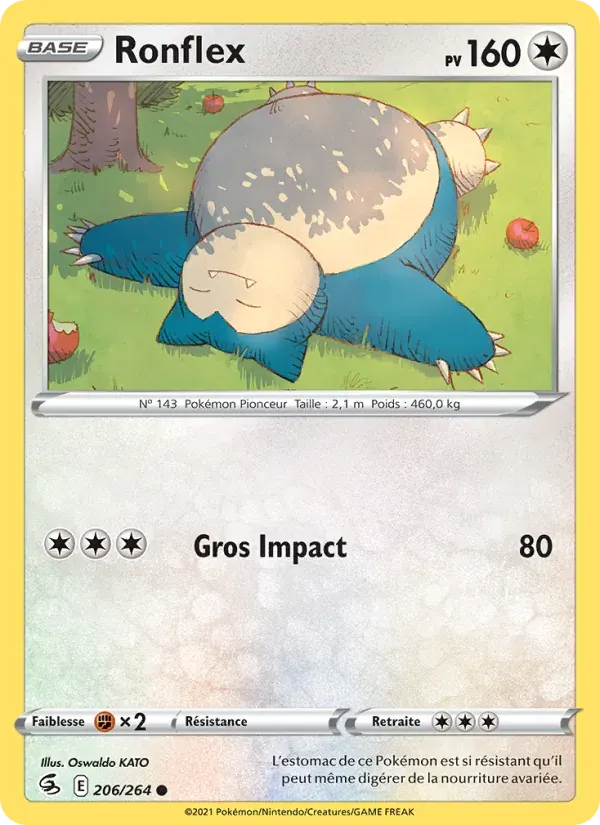 Ronflex — Poing de Fusion 206 French Pokémon card