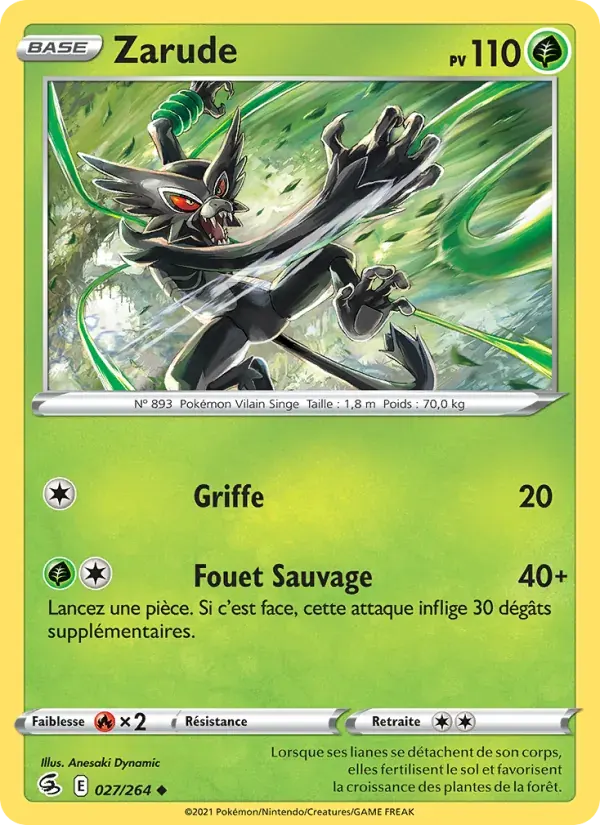 Zarude — Poing de Fusion 27 French Pokémon card