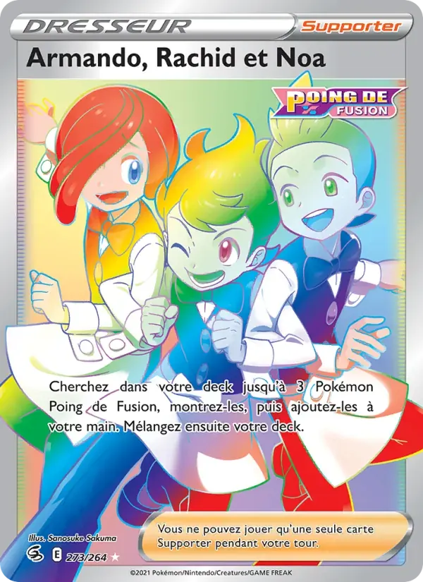 Armando, Rachid et Noa — Poing de Fusion 273 French Pokémon card