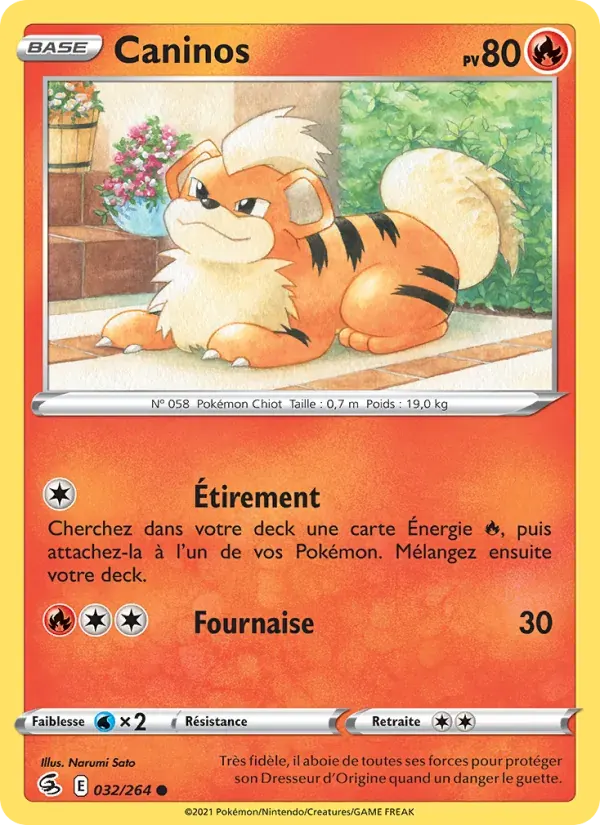 Caninos — Poing de Fusion 32 French Pokémon card