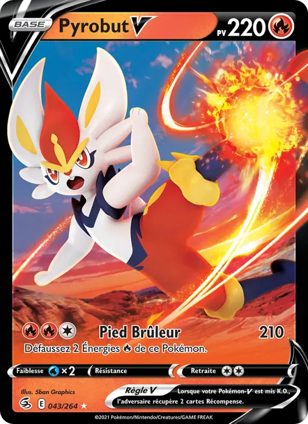 Pyrobut V — Poing de Fusion 43 French Pokémon card