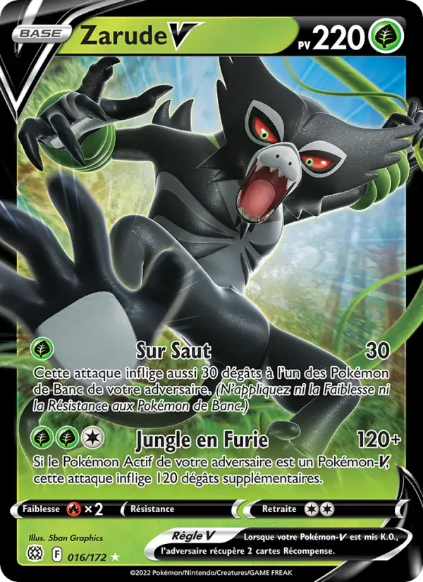Zarude V — Stars Étincelantes 16 French Pokémon card