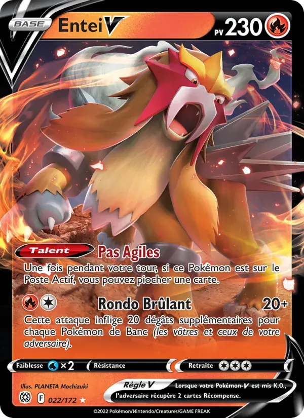 Entei V — Stars Étincelantes 22 French Pokémon card