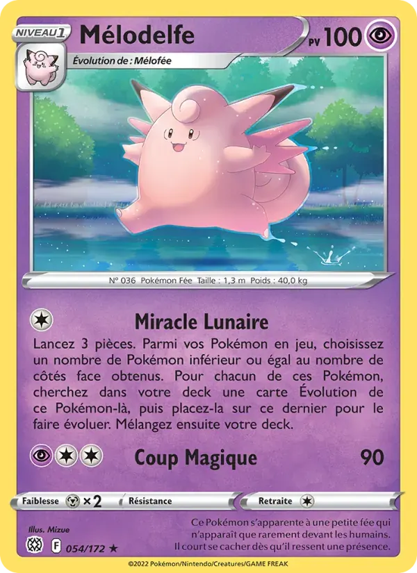 Mélodelfe — Stars Étincelantes 54 French Pokémon card