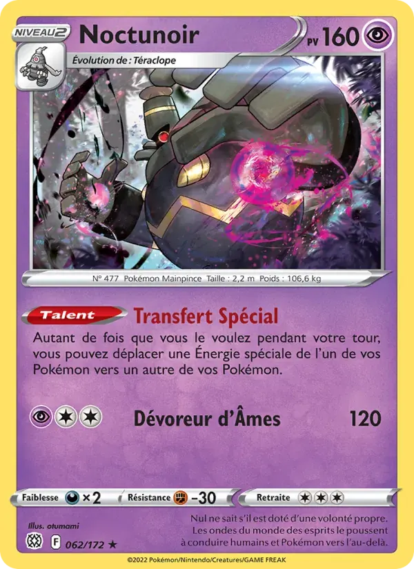 Noctunoir — Stars Étincelantes 62 French Pokémon card