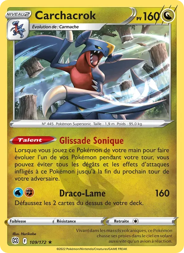 Carchacrok — Stars Étincelantes 109 French Pokémon card