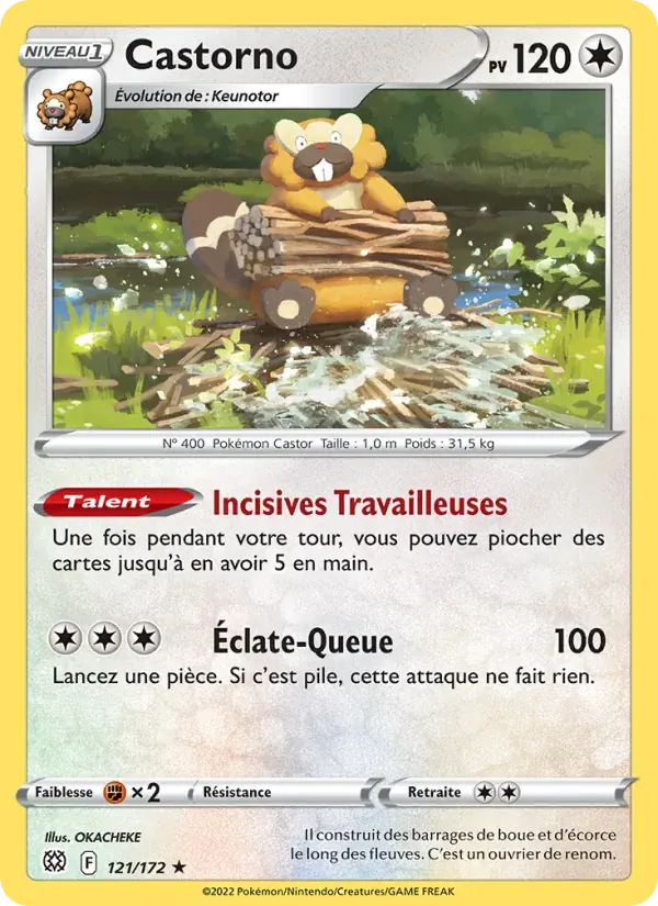 Castorno — Stars Étincelantes 121 French Pokémon card