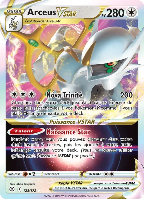 Arceus VSTAR — Stars Étincelantes 123 French Pokémon card