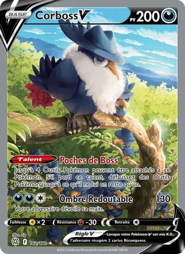 Corboss V — Stars Étincelantes 162 French Pokémon card