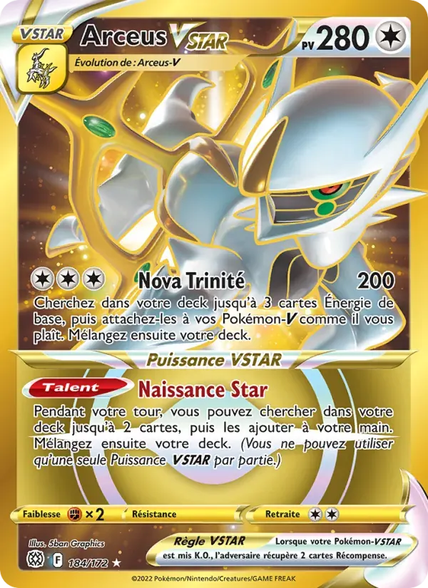 Arceus VSTAR — Stars Étincelantes 184 French Pokémon card
