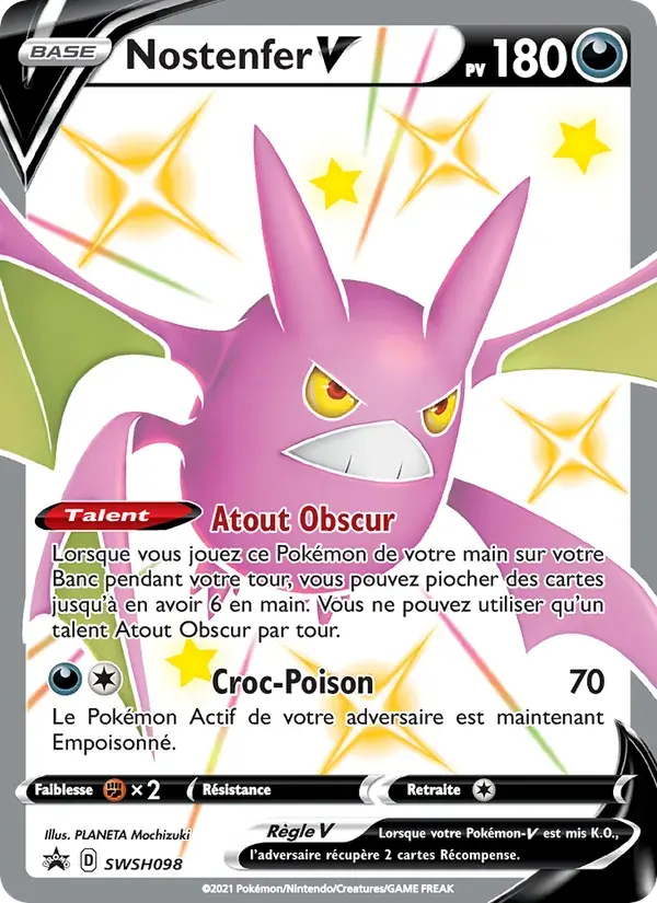 Nostenfer V — Promo SWSH SWSH098 French Pokémon card
