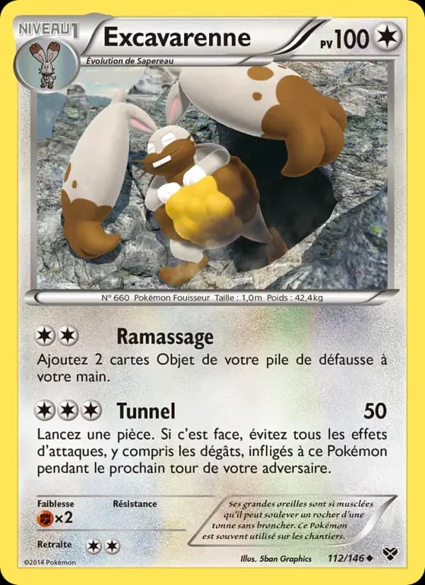 Excavarenne — XY 112 French Pokémon card