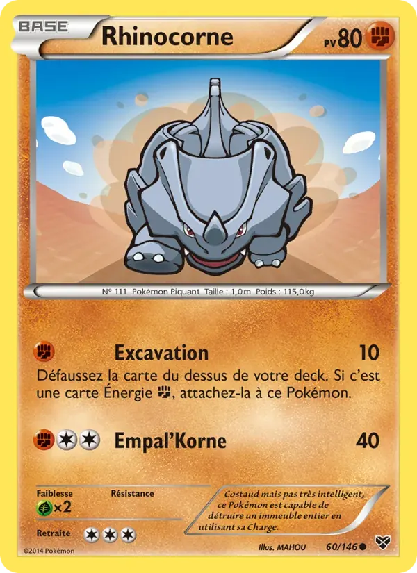Rhinocorne — XY 60 French Pokémon card