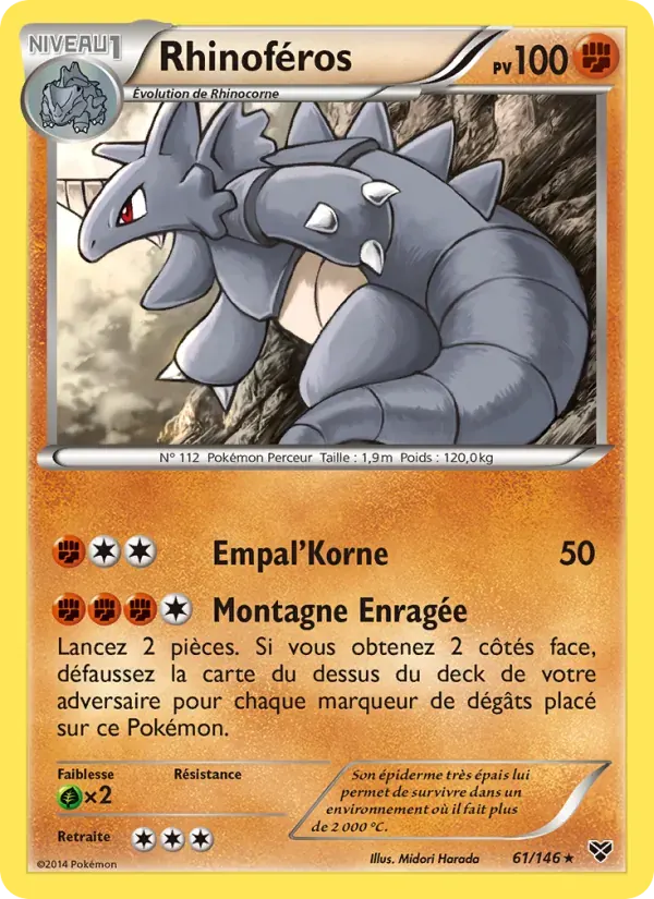 Rhinoféros — XY 61 French Pokémon card