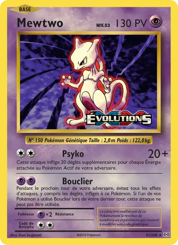Mewtwo — Évolutions 51 French Pokémon card