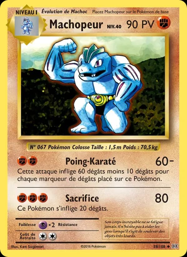 Machopeur — Évolutions 58 French Pokémon card