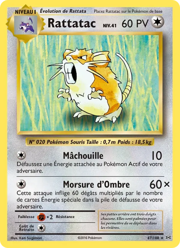 Rattatac — Évolutions 67 French Pokémon card