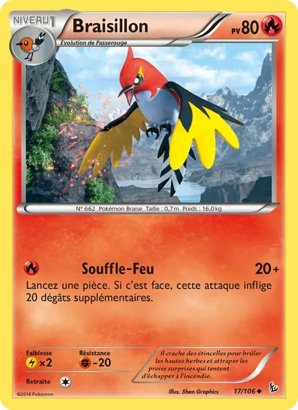 Braisillon — Étincelles 17 French Pokémon card