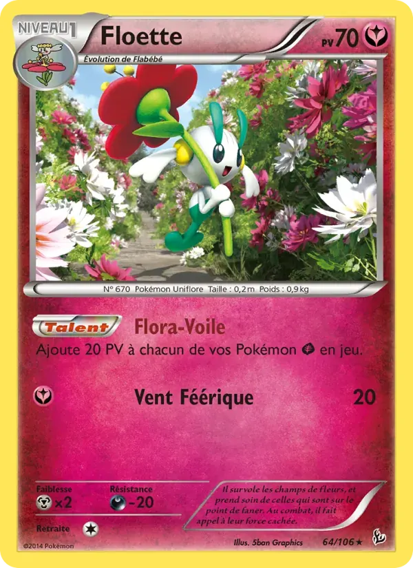 Floette — Étincelles 64 French Pokémon card
