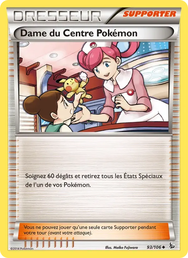 Dame du Centre Pokémon — Étincelles 93 French Pokémon card
