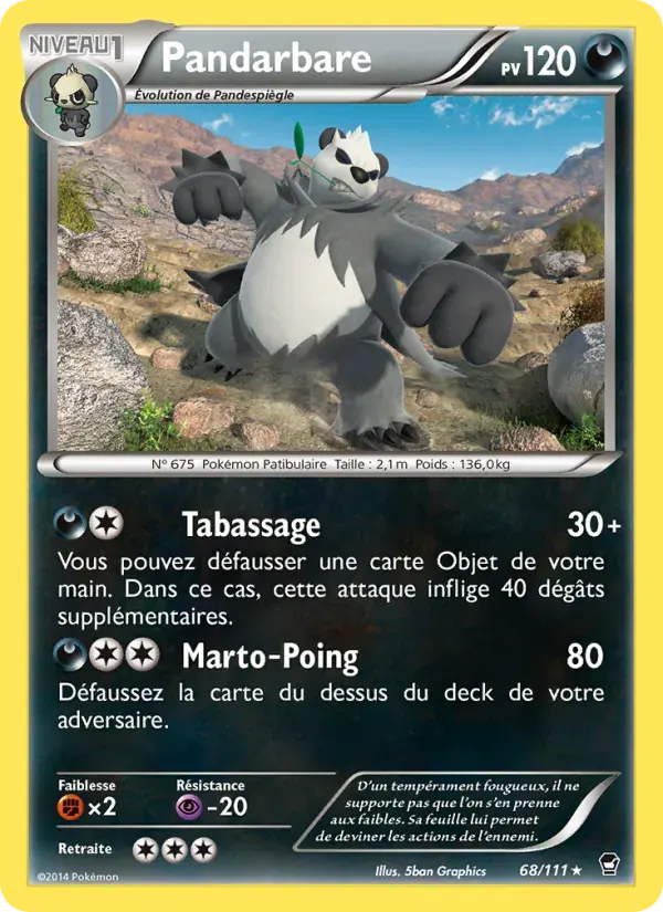 Pandarbare — Poings Furieux 68 French Pokémon card