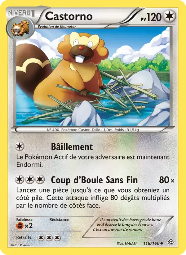 Castorno — Primo-Choc 118 French Pokémon card