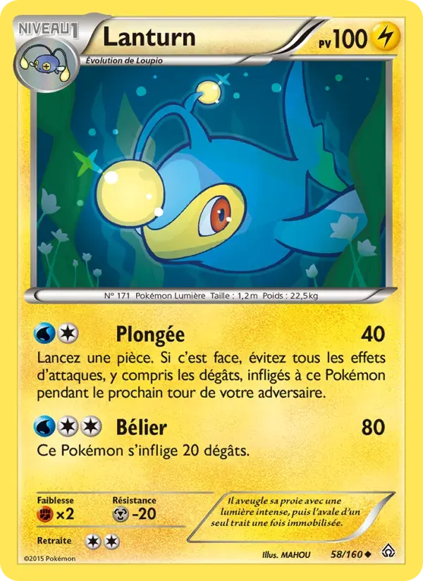 Lanturn — Primo-Choc 58 French Pokémon card