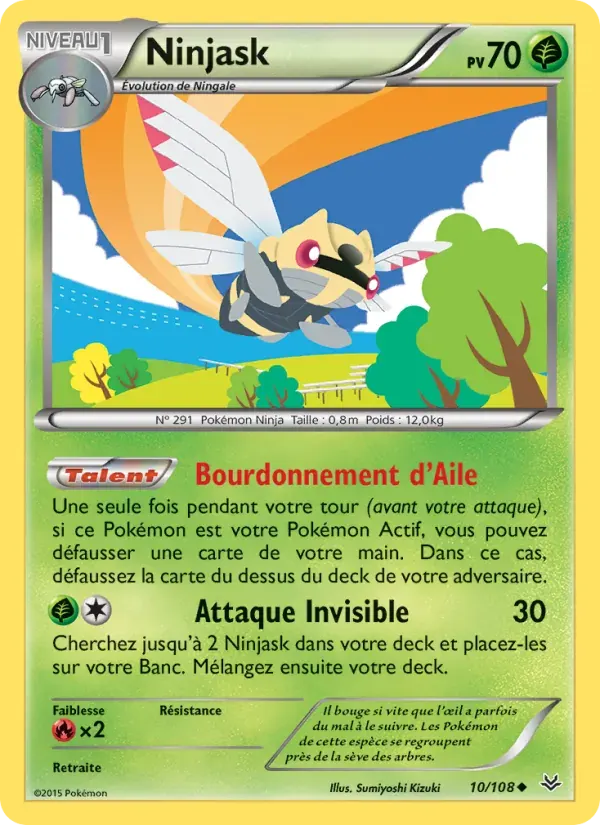 Ninjask — Ciel Rugissant 10 French Pokémon card