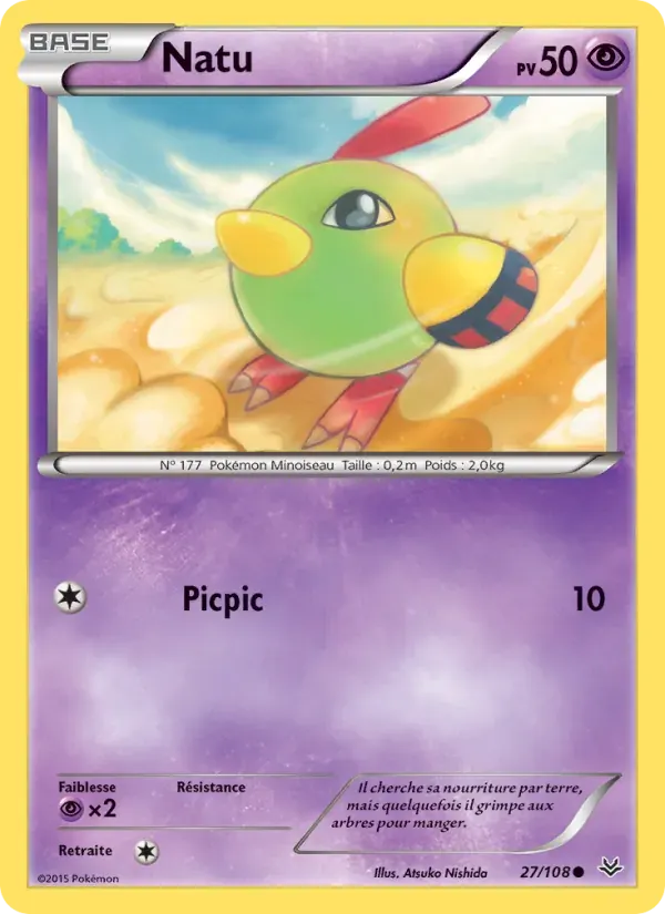 Natu — Ciel Rugissant 27 French Pokémon card