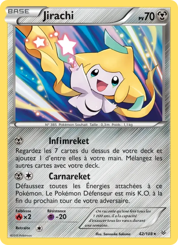 Jirachi — Ciel Rugissant 42 French Pokémon card