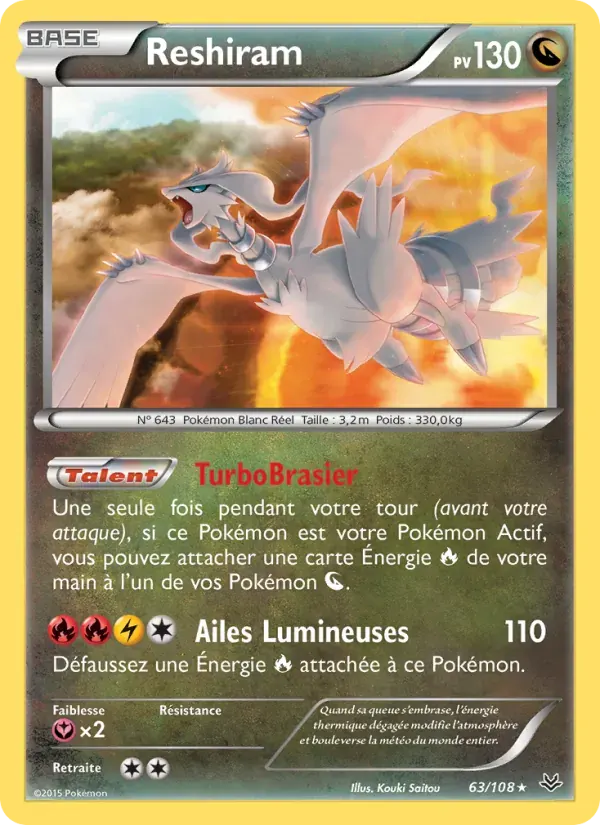 Reshiram — Ciel Rugissant 63 French Pokémon card